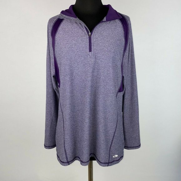 C9 By Champion L Purple Collared Partial Zip Pullover Long Sleeve Mesh Accents - Picture 1 of 10